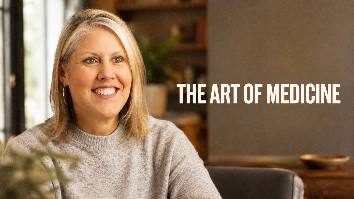 Image of apree health CMO Dr. Marla McLaughlin with the caption "The art of medicine" next to her